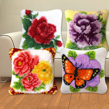 Load image into Gallery viewer, Flowers Grass Coarse Wool Latch Hook Kits DIY Cross Stitch Carpet Embroidery Plant Series Segment